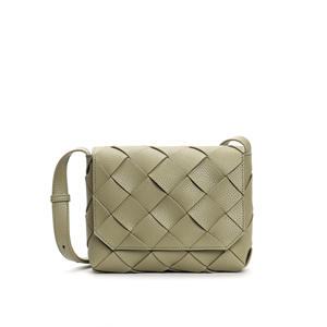 2024 nuevo bolso tejido de cuero genuino Casual moda lichi grano cuero de vaca bolso de hombro para mujer bandolera - Product Image 4