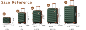 Ensemble de bagages 7 pièces à coque rigide avec roulettes pivotantes, serrure TSA, léger, en ABS, unisexe, pour voyage, vert et marron, OEM/ODM - Product Image 2