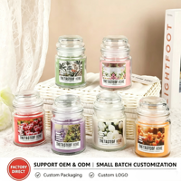 Bougie parfumée artisanale en cire de soja sans fumée, grande taille, en verre coloré, pour Pâques, Ramadan, Fête des Pères - Végane, non toxique, premium, purifiant l'air