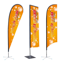 Drapeaux en forme de larme en polyester personnalisés de haute qualité, avec mât en fibre de verre et en aluminium, pour les promotions publicitaires et les fêtes sur la plage