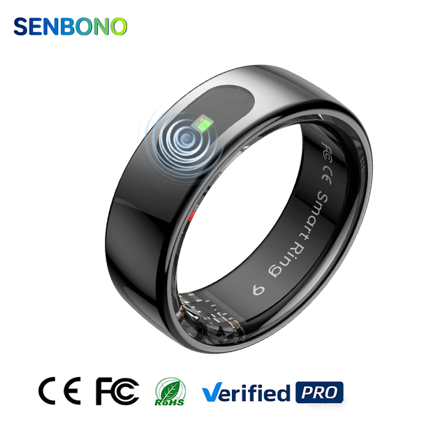 SENBONO R08 OEM/ODM Smart Ring App Control Heart Rate Sleep Monitoring Stainless Steel 5 ATM Factory Wholesale