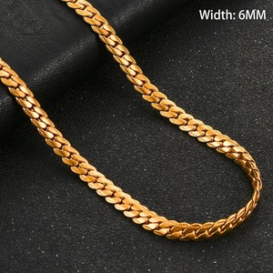 Collana Lunga a Catena Cubana in Acciaio Inossidabile Goffrato 3mm/4.5mm/6mm, Stile Retrò Robusto, per Uomo e Donna, Colore Argento/Oro - Product Image 3