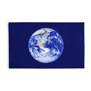 Günstige Lager 100% Polyester 3 * 5ft Earth Day Flagge mit zwei Ösen