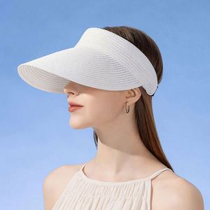 New Summer Sun <b>Hat</b> Female Outdoor Large Brim Hair Band Women <b>Straw</b> <b>Hat</b> Sun Visor Cap - Product Image 4