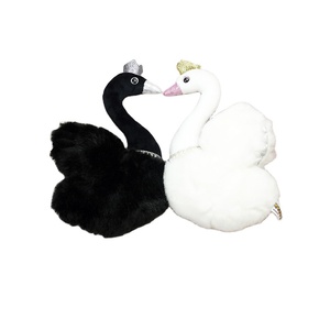 Animale nero bambola cigno bianco bambola cigno peluche per bambini regalo decorazione di nozze nero cigno bianco - Product Image 1
