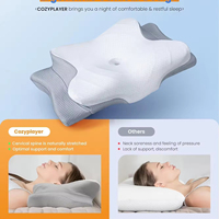 Oreiller cervical en mousse à mémoire de forme pour soulager les douleurs cervicales, oreillers ergonomiques orthopédiques en forme de papillon pour dormeurs sur le côté et sur le dos