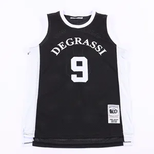 2024 nouveau maillot de basket-ball rétro noir personnalisé conception vêtements de basket-ball brodés Uniforme de basket-ball en maille de Sublimation