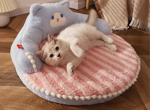 Nhỏ Kích Thước Lớn Mèo Ngủ Giường Có Thể Tháo Rời Mô Hình Động Vật Mùa Đông Mùa Hè Tre Vải To Sợi Chất Liệu Bộ Nhớ Bọt Len Hộp Nhựa - Product Image 4