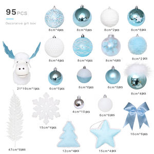 Colgantes de árboles de Navidad 95 piezas en 1 bolas de PET de malla pintadas en azul para decoración de Navidad - Product Image 5