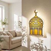 Lampe murale islamique 3D à LED avec détecteur de mouvement, rechargeable, sans fil, décoration du Ramadan, cadeau Eid Mubarak, éclairage