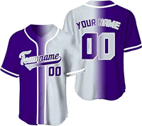 Kaos Seragam Baseball Poliester Kustom dengan Pengeringan Cepat dan Kancing Penuh