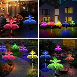 Cambio de medusas dobles y mariposas, luces solares para jardín, iluminación decorativa impermeable para exteriores, lámpara de decoración para patio - Product Image 2