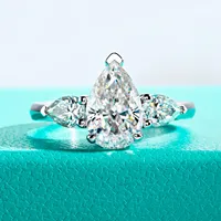 MUSHAN Luxus-Schmuck 925 Sterling Silber Ring Band Damen 3ct 5ct Moissanit Diamant D-Farbe Ringe Feiner Schmuck