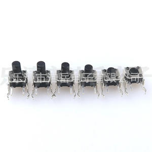 สวิตช์สัมผัส 6x6 มม. 5VDC 300mA ขาทองเหลือง สำหรับผลิตภัณฑ์ไฟฟ้า พร้อมขาตั้ง - Product Image 1