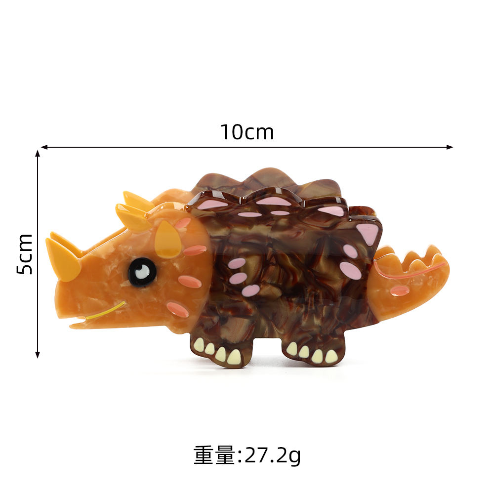 Factory Customizes Acrylic Dinosaur Hairpin with Shark-Shaped Claws Cute Cartoon Design Fashionable for Kids Carton Packaging