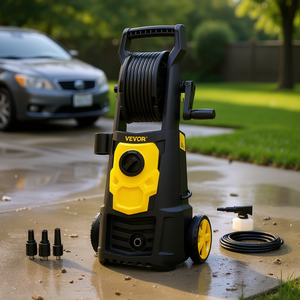 Hidrolavadora Eléctrica Portátil Vevor 2000 Psi 1.65 Gpm con Bomba Tríplex, Carrete de Manguera y Boquillas para Limpieza Exterior - Product Image 2