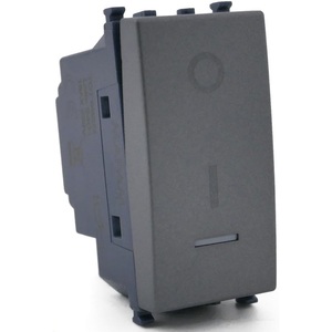 Interrupteur bipolaire avec voyant lumineux gris compatible avec Vimar Arke - Product Image 1