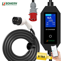 Chargeur EV portable Bomern Level2 11 kW Type2, nouveau, CE 380V, Smart Life, IP65, câble de 5 m, matériau TPU
