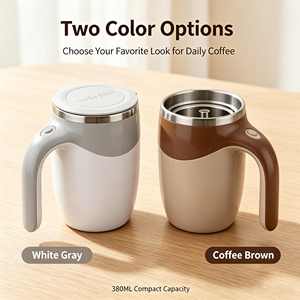 Taza <span class=keywords><strong>de</strong></span> Café Autoagitadora, Mezcla Eléctrica con un Toque, 380 ml, Interior <span class=keywords><strong>de</strong></span> Acero Inoxidable 304, Moldeada por Inyección, para Cocina y Viajes - Product Image 1