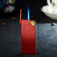 8mm torche Ultra fine bleu flamme coupe-vent briquet réglable galvanoplastie micro torche briquet pour hommes