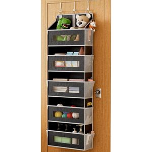 ที่เก็บของแบบแขวนประตู 5 ชั้น ขนาด 33x15x85 ซม. พร้อมช่องตาข่าย 10 ช่อง หน้าต่างใส สำหรับจัดเก็บของหลังประตู - Product Image 1