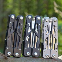 Couteau de poche multifonction en acier inoxydable 18 en 1, pince, bricolage, survie en plein air, porte-clés, OEM JIAYANG