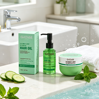 Masque capillaire volumisant et huile capillaire à la menthe et au concombre – Rafraîchissant, stimule le volume du cuir chevelu pour cheveux fins et lisses – Marque privée OEM ODM