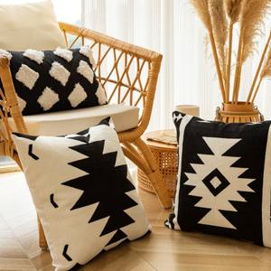 Modern Geometric Black <b>White</b> Square Pillowcase Removable Home Decor <b>Cushion</b> <b>Cover</b> Abstract Pattern PV Fleece Material - Product Image 5