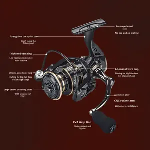 Caña <span class=keywords><strong>de</strong></span> Pescar Giratoria para <span class=keywords><strong>Mano</strong></span> Izquierda, Lanzamiento a Larga Distancia, Marco Metálico <span class=keywords><strong>de</strong></span> Alta Resistencia, para Agua Dulce y Salada, Lago, Río, Arroyo - Product Image 3