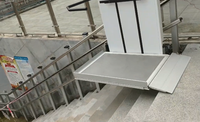 Vente chaude accessibles incliné hydraulique chaise incurvée plate-forme élévatrice pour escaliers