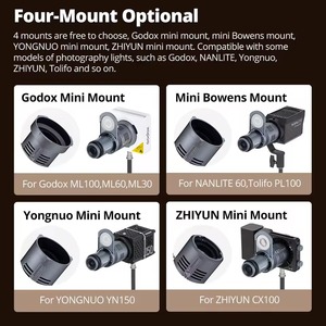 AL20 Focalize Mini Bowens <span class=keywords><strong>Godox</strong></span> <span class=keywords><strong>Yongnuo</strong></span> Zhiyun Support Optique Condenseur Faisceau Spécial Artistique Snoot Mini Bowens <span class=keywords><strong>Godox</strong></span> <span class=keywords><strong>Yongnuo</strong></span> - Product Image 4