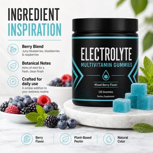 Gummies véganes biologiques multivitaminées, multiminérales et électrolytes à faible teneur en sucre pour adultes – Compléments sportifs pour améliorer l'immunité - Product Image 4