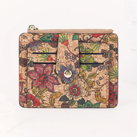 Dompet Multi fungsi fesyen antik ultratipis dompet koin kustom Portugis gabus tas ritsleting tempat kartu kredit