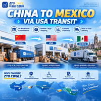 Transit de fret Chine-Mexique via les États-Unis, livraison DDP porte-à-porte, LCL + Express, 30-45 jours pour les marchandises commerciales générales ZTOCW