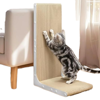 Griffoir pour chat en carton multifonctionnel en forme de L, durable, écologique, pour Halloween, à fixer au mur, pour l'intérieur, protège les meubles