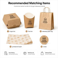 Dossiers en carton ondulé personnalisés avec revêtement UV, emballages alimentaires biodégradables pour hamburgers, poulet frit, restauration rapide à emporter