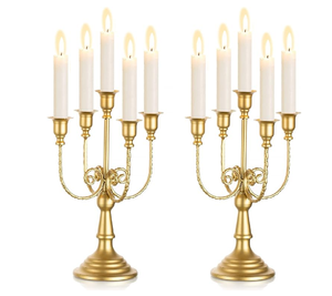 Minimalist <b>Candle</b> <b>Holders</b> Wedding Home Decor Tall 3/5 Arm Gold Candelabra Wedding Centerpieces - Product Image 1