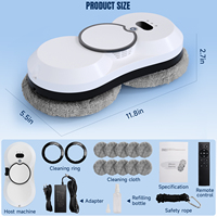 Robot de nettoyage de fenêtres électrique intelligent automatique avec fonction de pulvérisation d'eau, navigation intelligente, système de sécurité triple