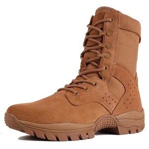 Bottes d'entraînement marron pour hommes en cuir de vachette, durables, avec fermeture éclair latérale, à enfiler, pour activités de plein air, randonnée, désert, <span class=keywords><strong>rouge</strong></span> - Product Image 1