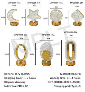 Lampe de table LED sans fil pour <span class=keywords><strong>restaurant</strong></span>, lampe de nuit en cristal rechargeable, plumes de paon, <span class=keywords><strong>lune</strong></span>, chambre à coucher de luxe - Product Image 4