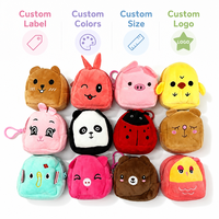Porte-monnaie en peluche personnalisé avec broderie de dessin animé, pochette à monnaie zippée avec porte-clés, ensemble de portefeuilles en peluche pour femme, cadeau