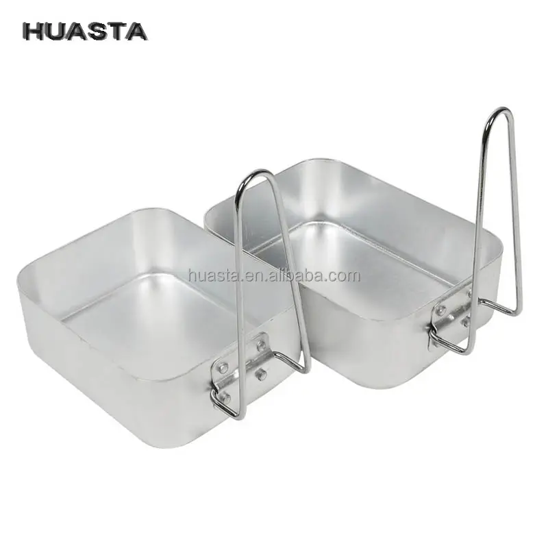 Haute Qualité En Gros Camping Deux Pièces Un Ensemble Tactique Mess Tin Boîte À Lunch Cuisine Mess Kit