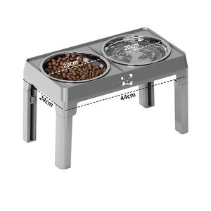 Double gamelles pour chien, 5 niveaux réglables, mangeoire surélevée, gamelles pour nourriture et eau pour animaux de compagnie, avec support <span class=keywords><strong>en</strong></span> <span class=keywords><strong>fer</strong></span> pour chien - Product Image 6