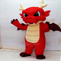 Costume de mascotte de dragon de feu de conception de poupée de logo personnalisé personnage de dessin animé 3D épreuvage bulle sculpture entreprise accessoires de costume d'animation