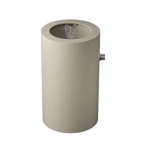 Lavabo sur pied rond moderne en acier inoxydable avec robinet cascade dissimulé, pour salle de bain, hôtel et maison de luxe - Product Image 1