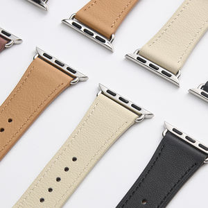 Low MOQ Vintage Leder armband Uhren armband Luxus 20mm 22mm 24mm porös atmungsaktiv hand gefertigte Nähte Uhr Armband Zubehör - Product Image 4