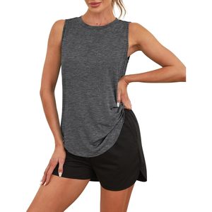 Camiseta sin mangas para mujer, holgada, deportiva, para entrenamiento, color gris, talla S, transpirable, de punto, ropa deportiva - Product Image 4