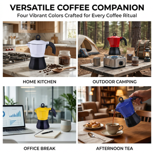 Kingze Cadeaux de Noël personnalisés Cafetière espresso jaune 3 tasses 6 tasses Cafetière <span class=keywords><strong>italienne</strong></span> Moka - Product Image 5