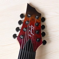 Gitar Elektrik 39-inci 8-senar dengan Bodi Maple Warna Ungu Gradasi dan Fretboard Rosewood untuk Pemula & Profesional