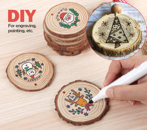 Custom Wholesale Round Natural Laser Cut Unfinished Wood Slices For <strong>Easter</strong> And Thanksgiving Christmas Wedding Ornament <strong>Decoratio</strong> - Product Image 3